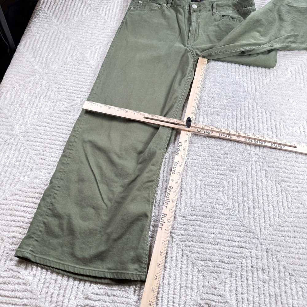 Quince Bella Wide Leg Jeans Womens 33 Loden Green Stretch High Rise Denim Olive - Picture 4 of 11